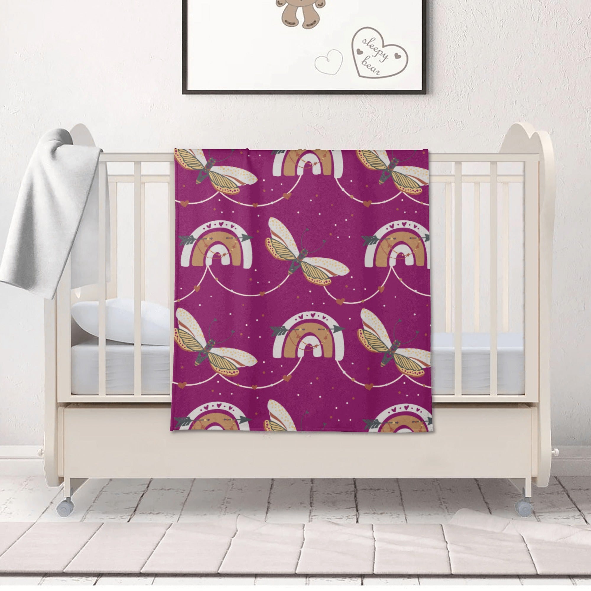 Best Breathable Cozy Flannel Blankets for Kids | Wiccan Boho Celestial Butterfly | Vibrant Fantasy