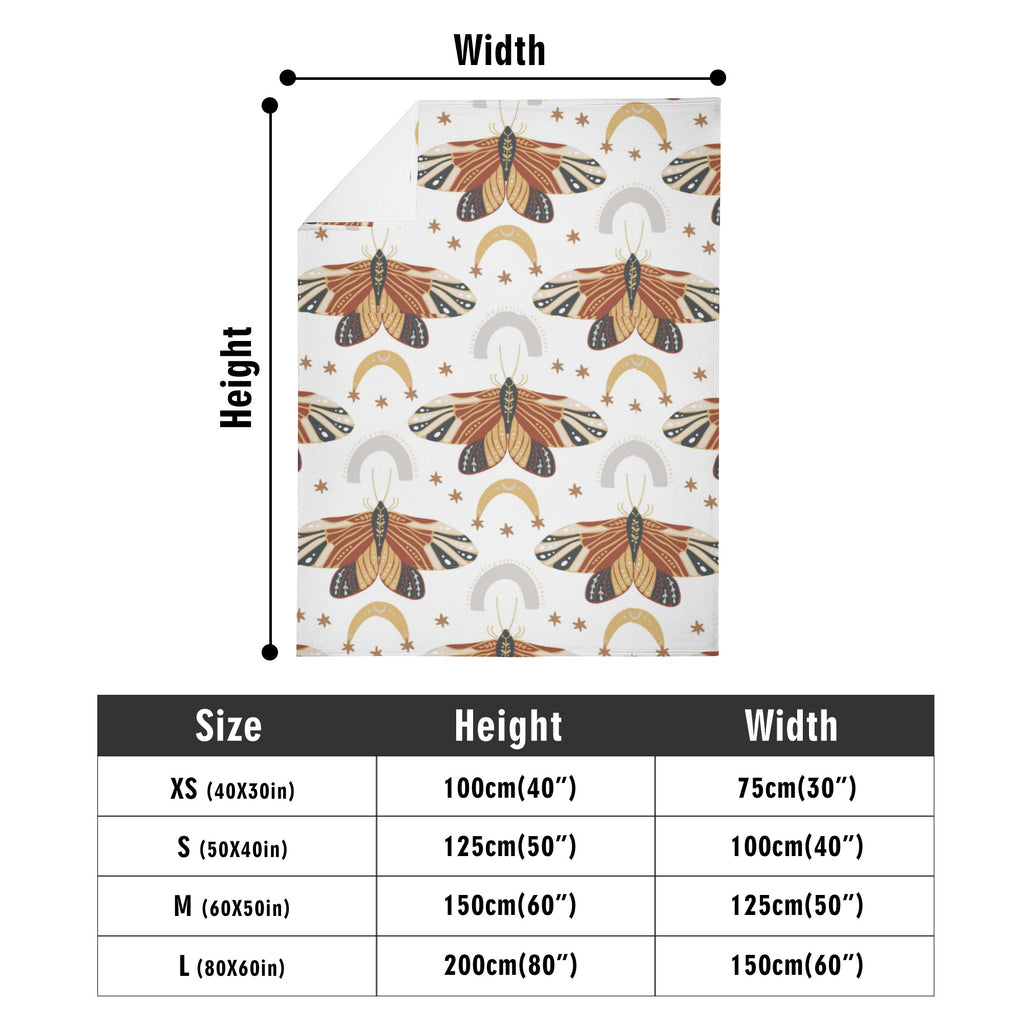 Stay Warm and Stylish: Flannel Blankets-Dark Academia Gothic style- Rustic Butterflies Wiccan White cozy blanket