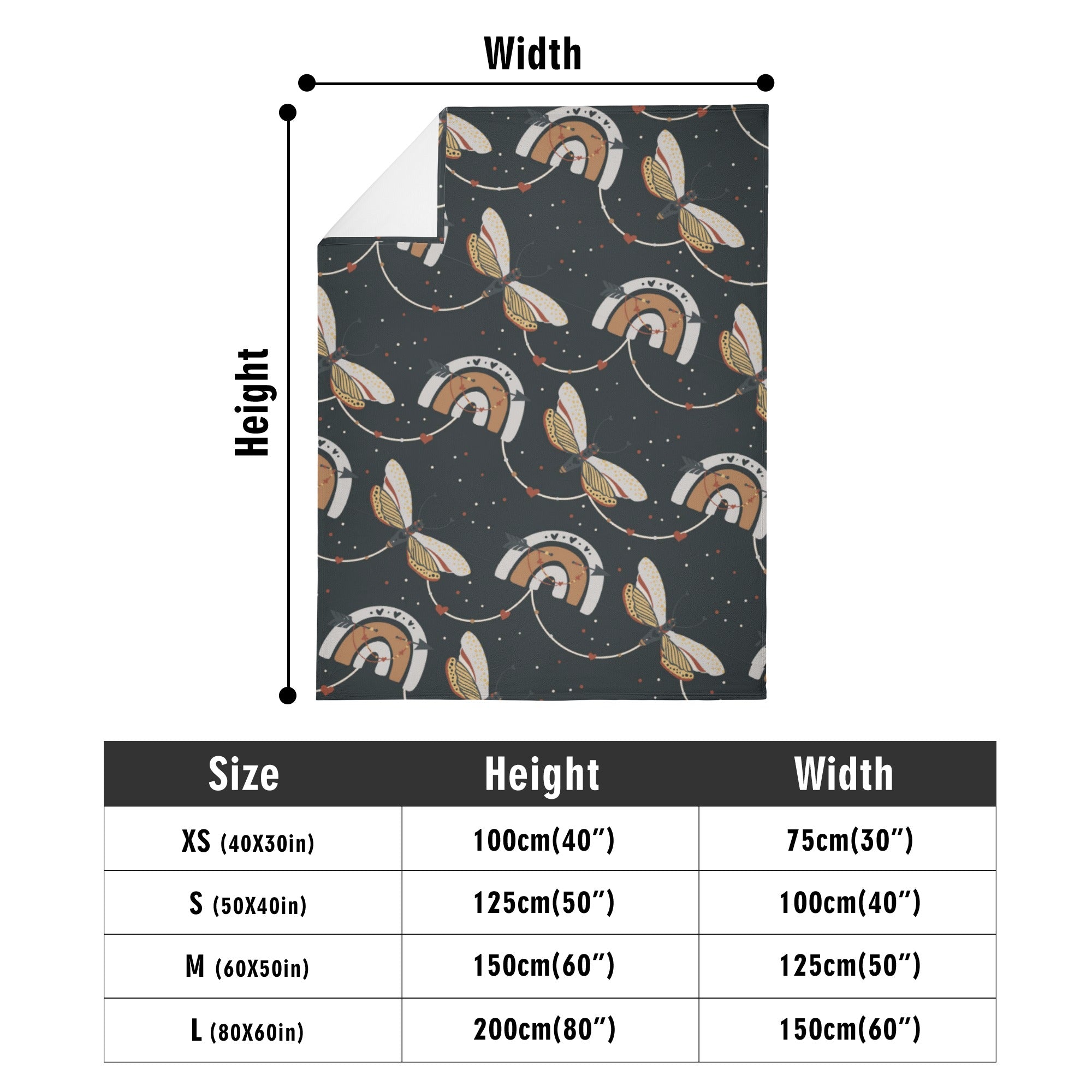 Stay Warm and Stylish: Flannel Blankets-Dark Academia Gothic style- Butterflies and Rainbows Wiccan Black cozy blanket