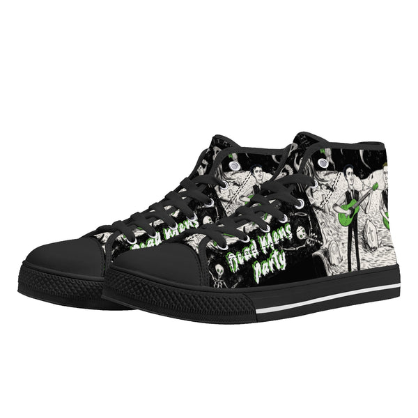 High Top Canvas Sneakers | Printed Tongue | Halloween themed Goth shoes | Spooky Season gift | Oingo Boingo