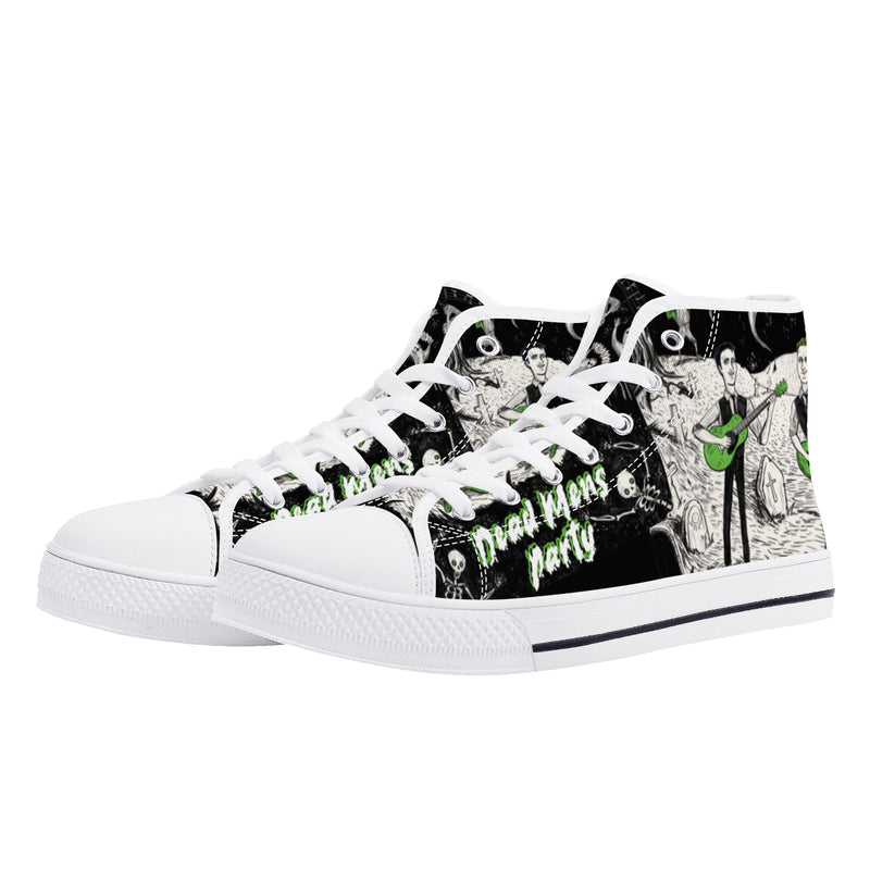 High Top Canvas Sneakers | Printed Tongue | Halloween themed Goth shoes | Spooky Season gift | Oingo Boingo