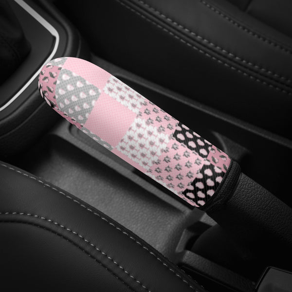 Universal Handbrake Cover for Cars | Hand Brake Protector | Vehicle Handbrake Sleeve - Pastel Goth Checkered