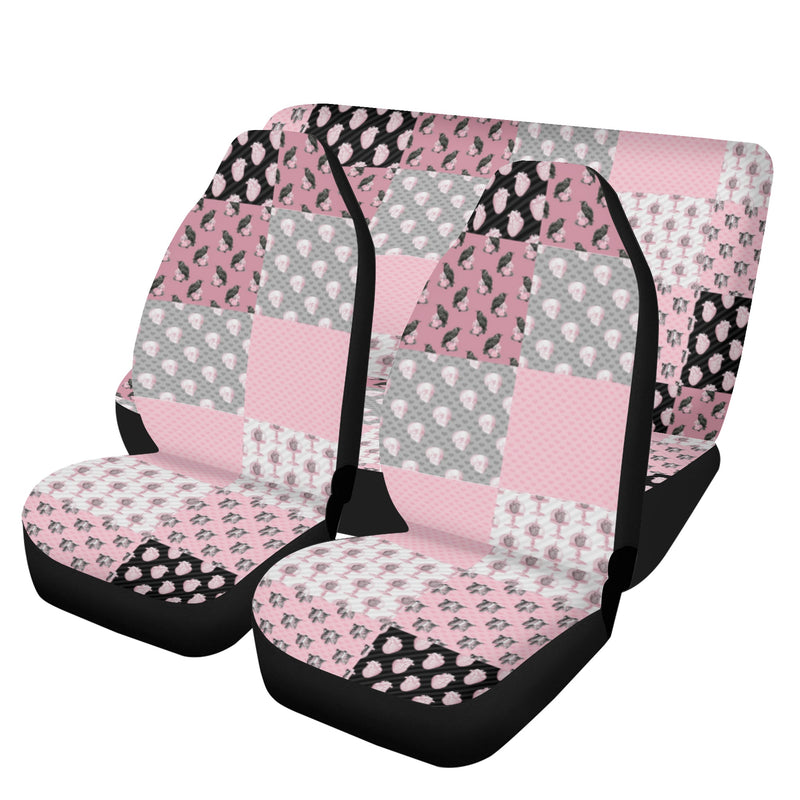 Car Accessories | Car Seat Covers for Front & Back | Cool Fitted Sweat Protector | Vehicle Interiors Upholstery | Pastel Goth Checkered