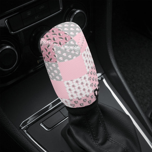 Gear Knob Cover for Cars | Manual or Automatic Transmission stick cover | Car Shifter Gear cover -Pastel Goth Checkered