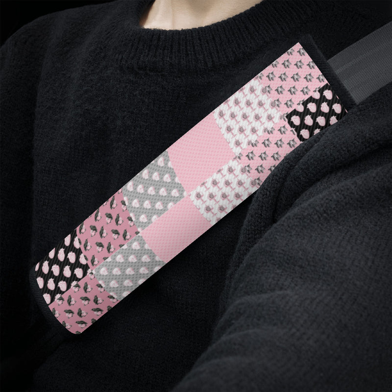 Seat Belt Cover for Cars | Vehicle Seatbelt Protector | Shoulder Pad/Cushion | Safety Belt Wrap | Pastel Goth Checkered