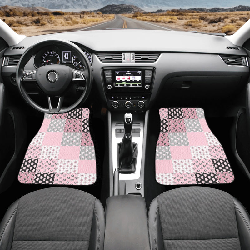 Car Floor Mats | Set of 2 | Universal size | All Weather proof | Affordable | Washable-Pastel Goth Checkered