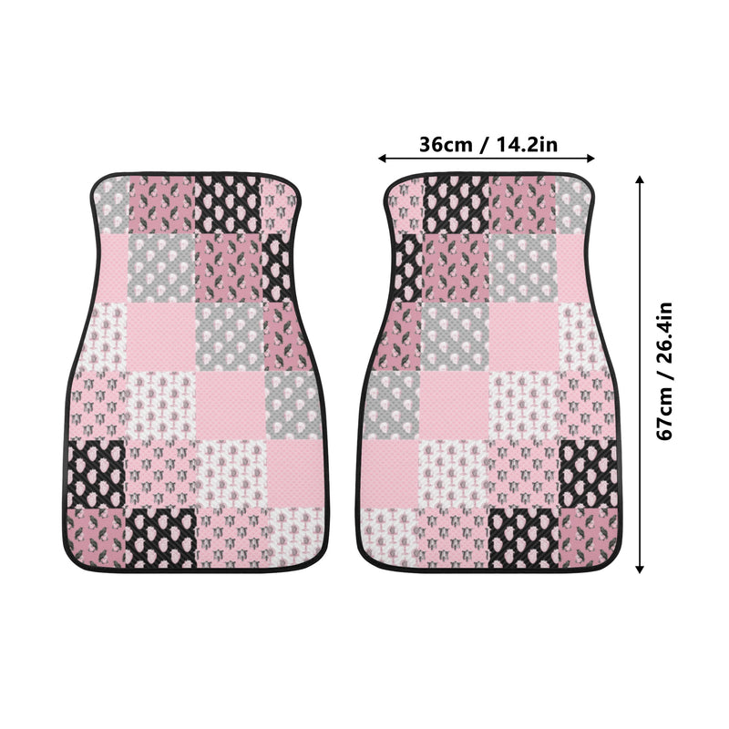 Car Floor Mats | Set of 2 | Universal size | All Weather proof | Affordable | Washable-Pastel Goth Checkered