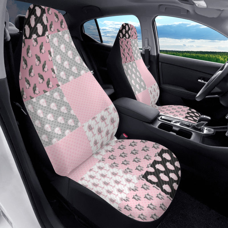 Car Accessories | Car Seat Covers for Front | Set of 2 | Sweat Protector | Vehicle Interiors– Pastel Goth Checkered