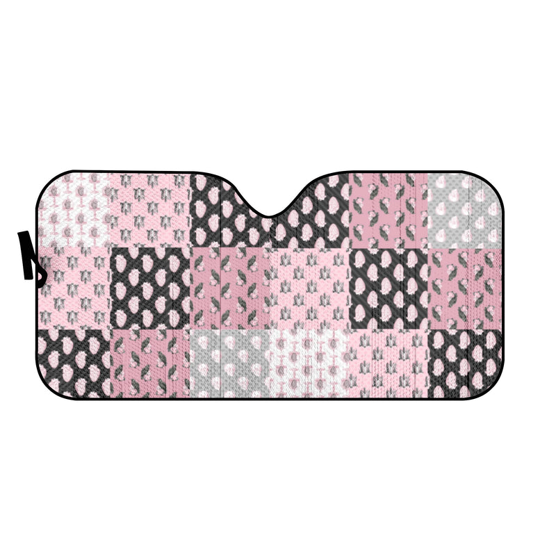 Car Decor | Pastel Goth Auto Sun Shade | Vehicle Windshield | Halloween Car Interiors | Gothic Checkered