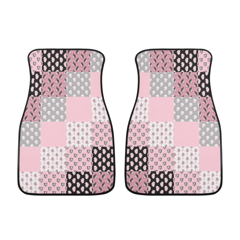 Car Floor Mats | Set of 4 | Universal size | All Weather proof | Affordable | Washable- Pastel Goth Checkered