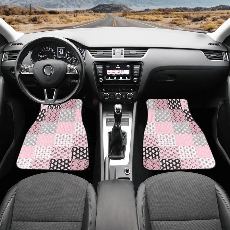 Car Floor Mats | Set of 4 | Universal size | All Weather proof | Affordable | Washable- Pastel Goth Checkered