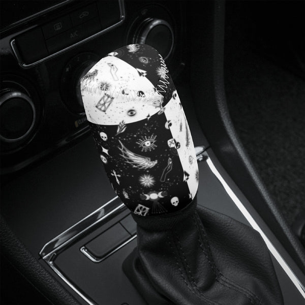 Gear Knob Cover for Cars | Manual or Automatic Transmission stick cover | Car Shifter Gear cover -Monochrome Checkered