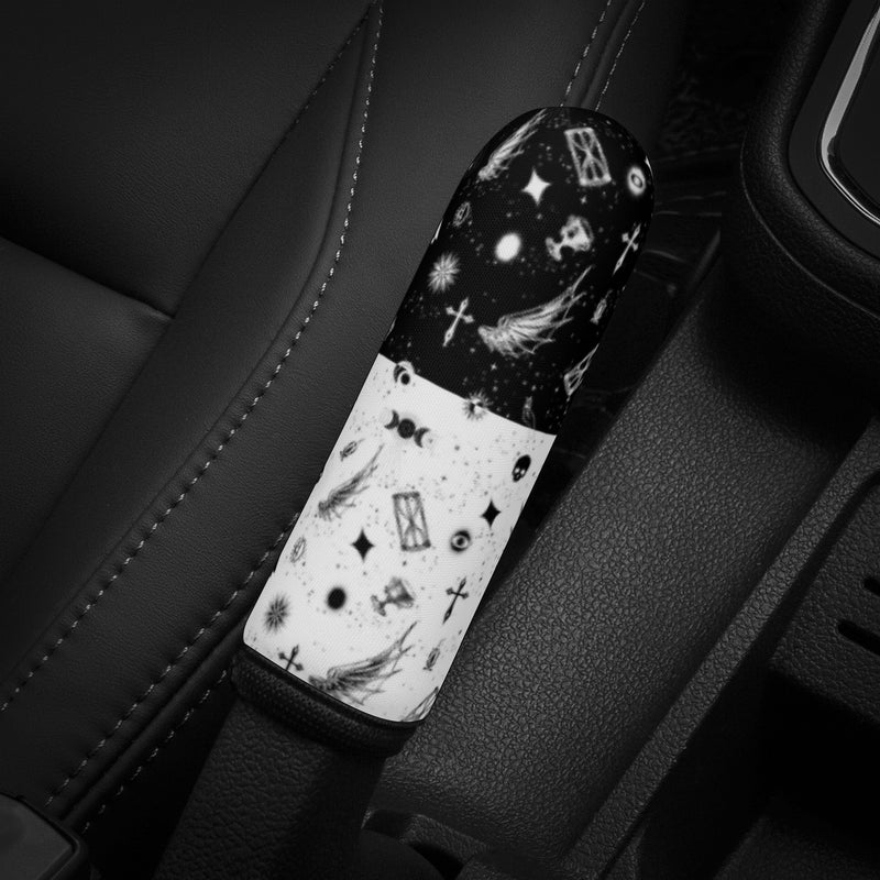 Universal Handbrake Cover for Cars | Hand Brake Protector | Vehicle Handbrake Sleeve - Monochrome Checkered