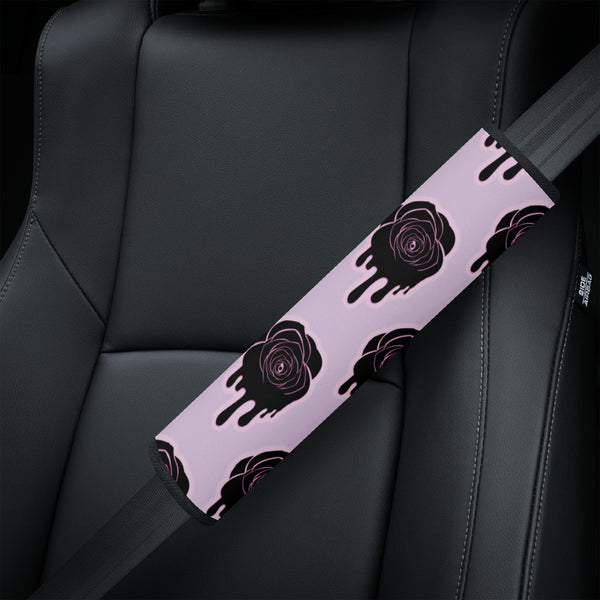 Seat Belt Cover for Cars | Vehicle Seatbelt Protector | Shoulder Pad/Cushion | Safety Belt Wrap | Halloween Black Roses