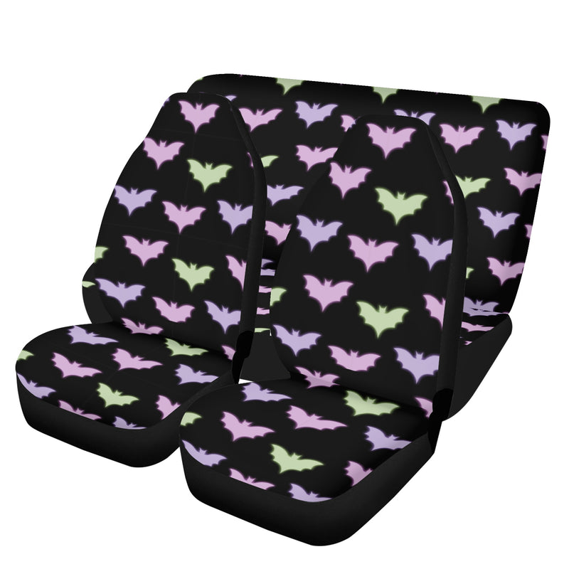 Car Accessories | Car Seat Covers for Front & Back | Cool Fitted Sweat Protector | Vehicle Interiors Upholstery | Pastel Goth Bats