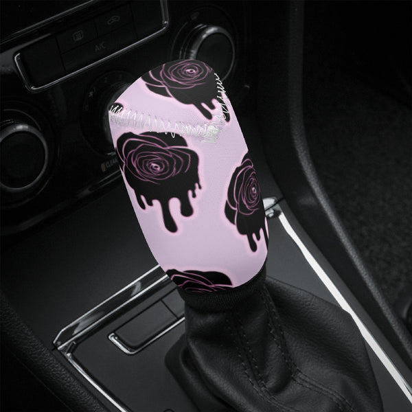 Gear Knob Cover for Cars | Manual or Automatic Transmission stick cover | Car Shifter Gear cover - Halloween Black Roses