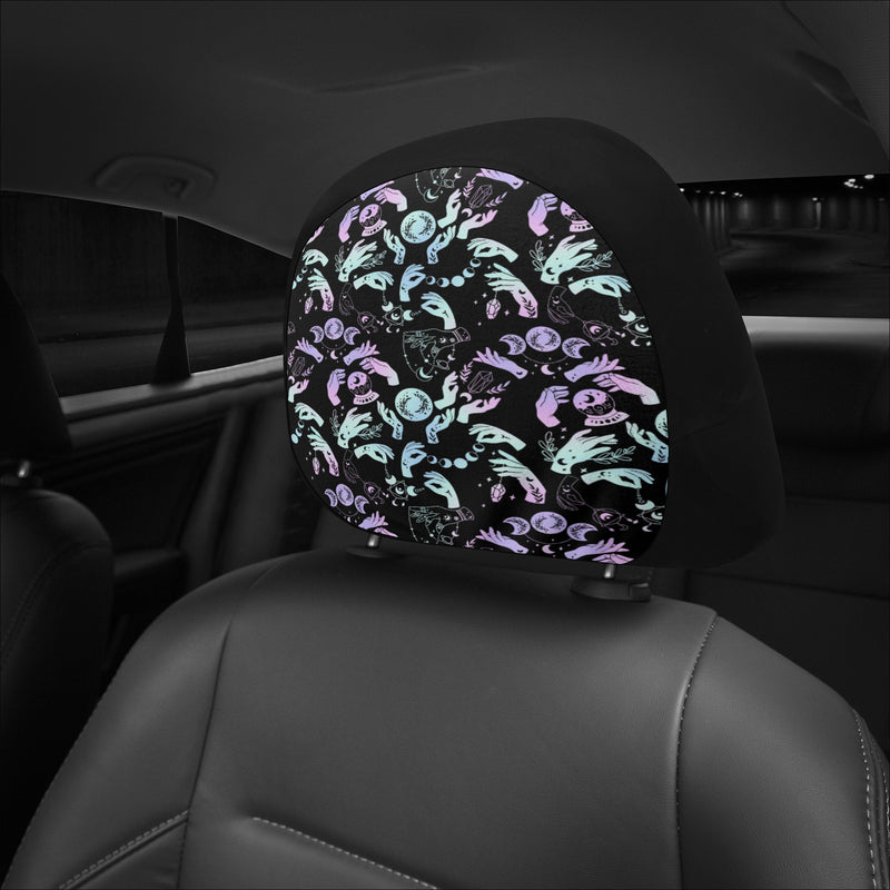 Headrest Cover for Cars | Universal fit | Trendy Designs on Auto Headrest slipcover - Witchy Crystal Balls