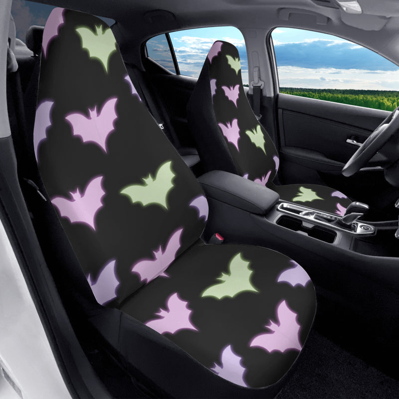 Car Accessories | Car Seat Covers for Front | Set of 2 | Sweat Protector | Vehicle Interiors– Pastel Goth Bats