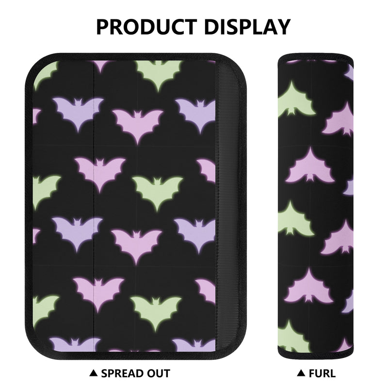 Seat Belt Cover for Cars | Vehicle Seatbelt Protector | Shoulder Pad/Cushion | Safety Belt Wrap | Pastel Goth Bats