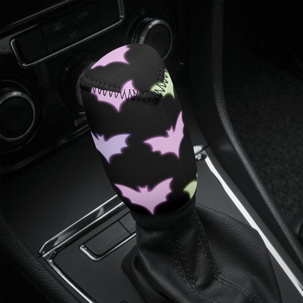 Gear Knob Cover for Cars | Manual or Automatic Transmission stick cover | Car Shifter Gear cover -Pastel Goth Bats