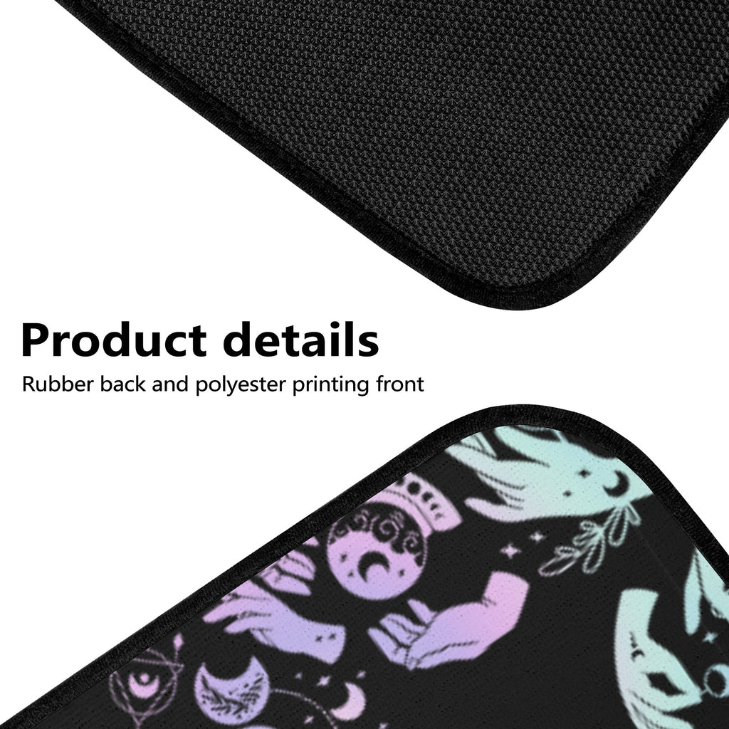 Car Floor Mats | Set of 4 | Universal size | All Weather proof | Affordable | Washable- Pastel Goth Witchy Crystal Balls