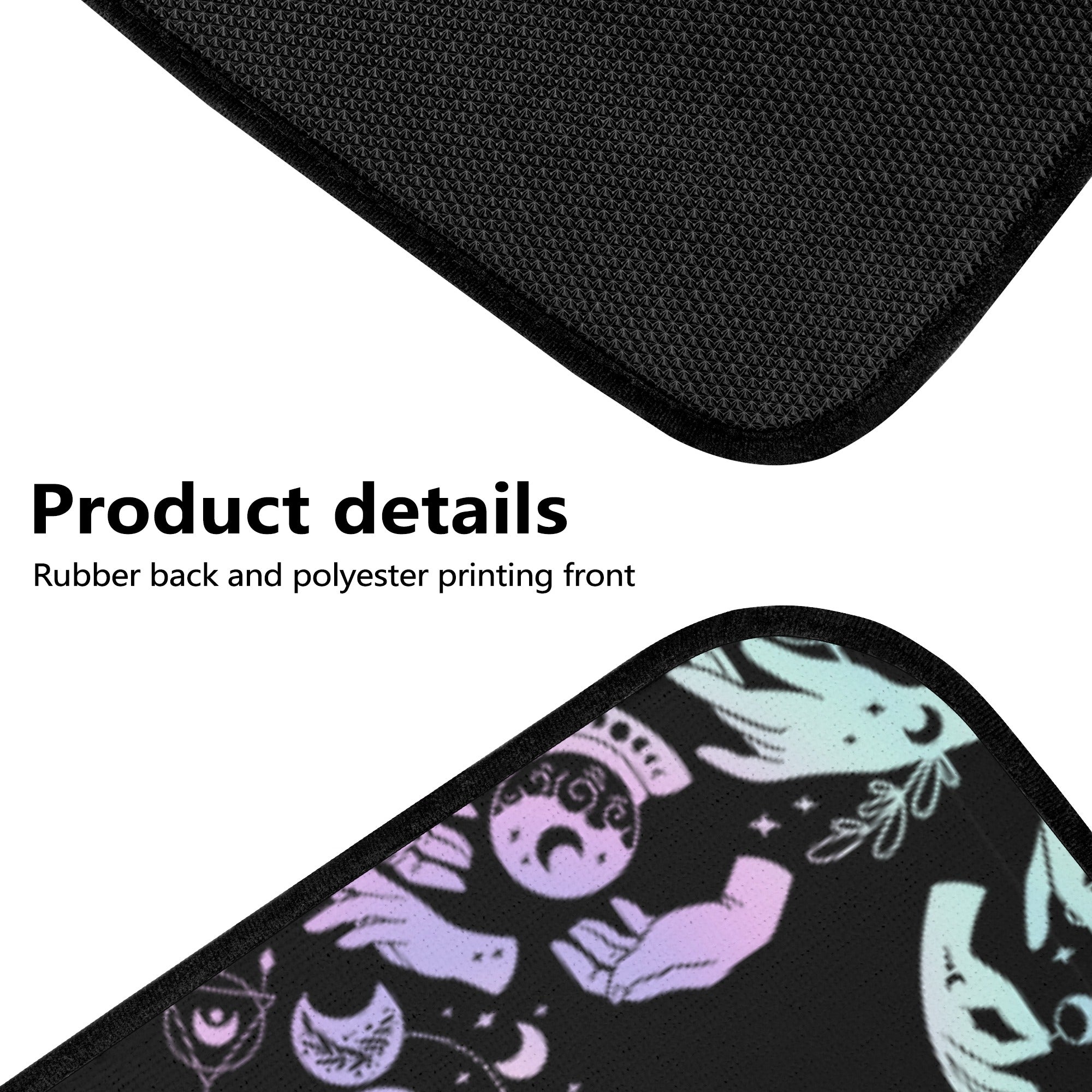 Car Floor Mats | Set of 4 | Universal size | All Weather proof | Affordable | Washable- Pastel Goth Witchy Crystal Balls