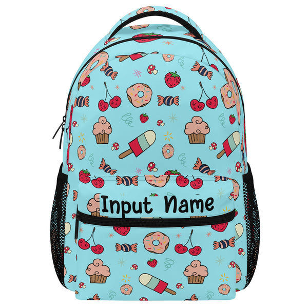 Personalized Back to School Essentials: Stylish & Practical Backpacks for Kids and Tweens. Blue Whimsical Donut pattern