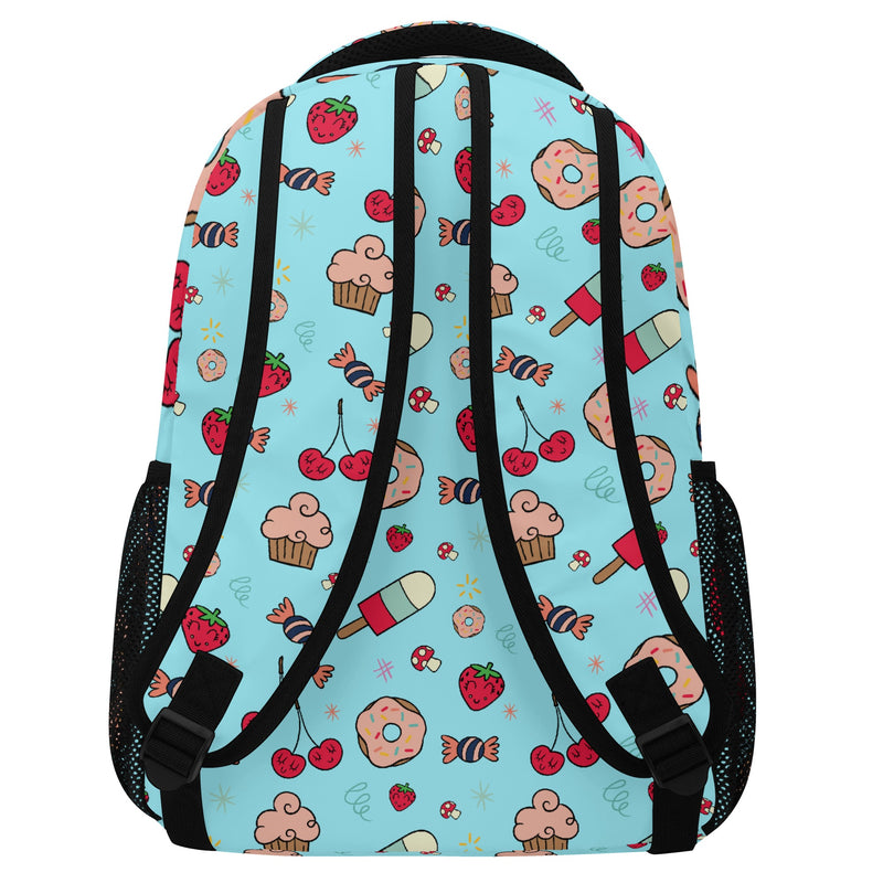 Personalized Back to School Essentials: Stylish & Practical Backpacks for Kids and Tweens. Blue Whimsical Donut pattern