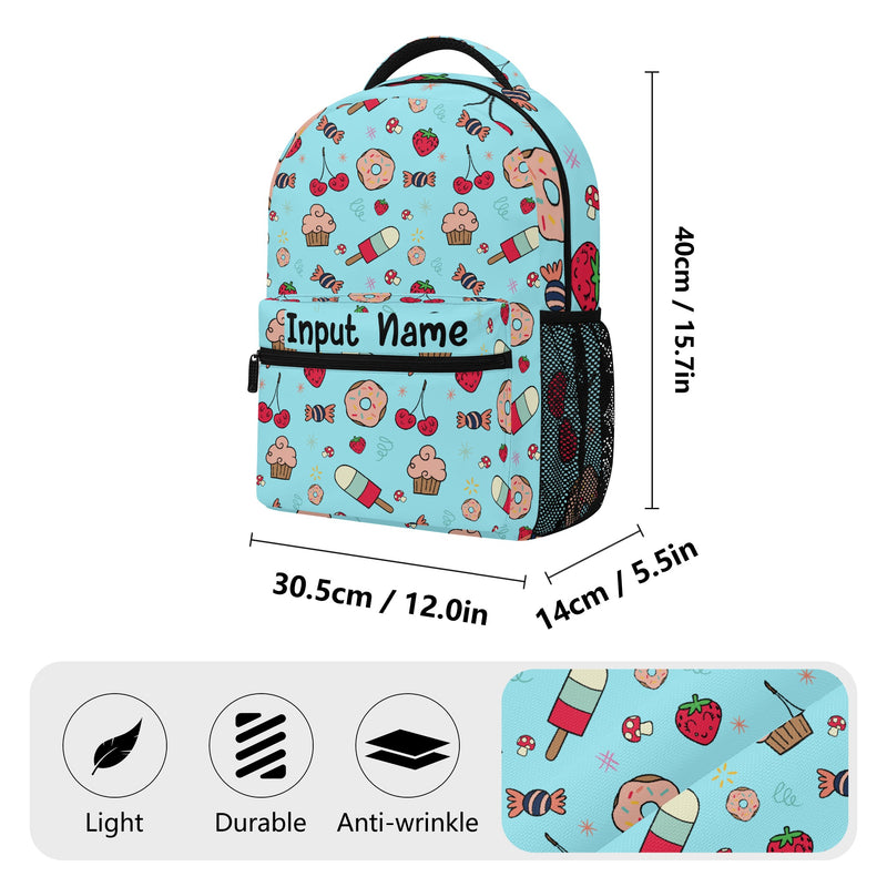 Personalized Back to School Essentials: Stylish & Practical Backpacks for Kids and Tweens. Blue Whimsical Donut pattern