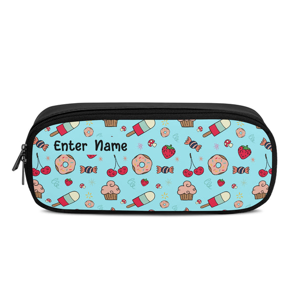 Back to School Essentials: Stylish & Practical PU Leather Pencil Case for Kids and Teens. Personalized Donut & Ice Cream pattern