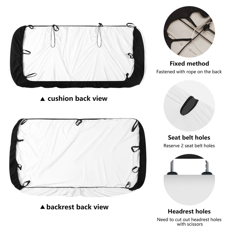 Car Accessories | Car Seat Covers for Front & Back | Cool Fitted Sweat Protector | Vehicle Interiors Upholstery | Monochrome Checkered