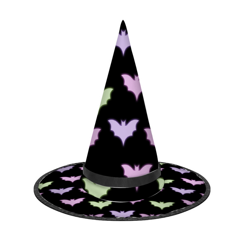 Halloween Witch Hat for Cosplay Parties or Birthday Celebrations - Neon Bats