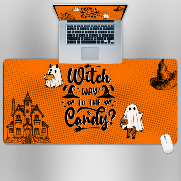 Premium PU Leather Mouse Pads | Non-Slip |Waterproof | Stylish & Durable | Halloween Witch