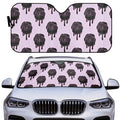Gothic Black Roses car sun shade with dark floral rose pattern