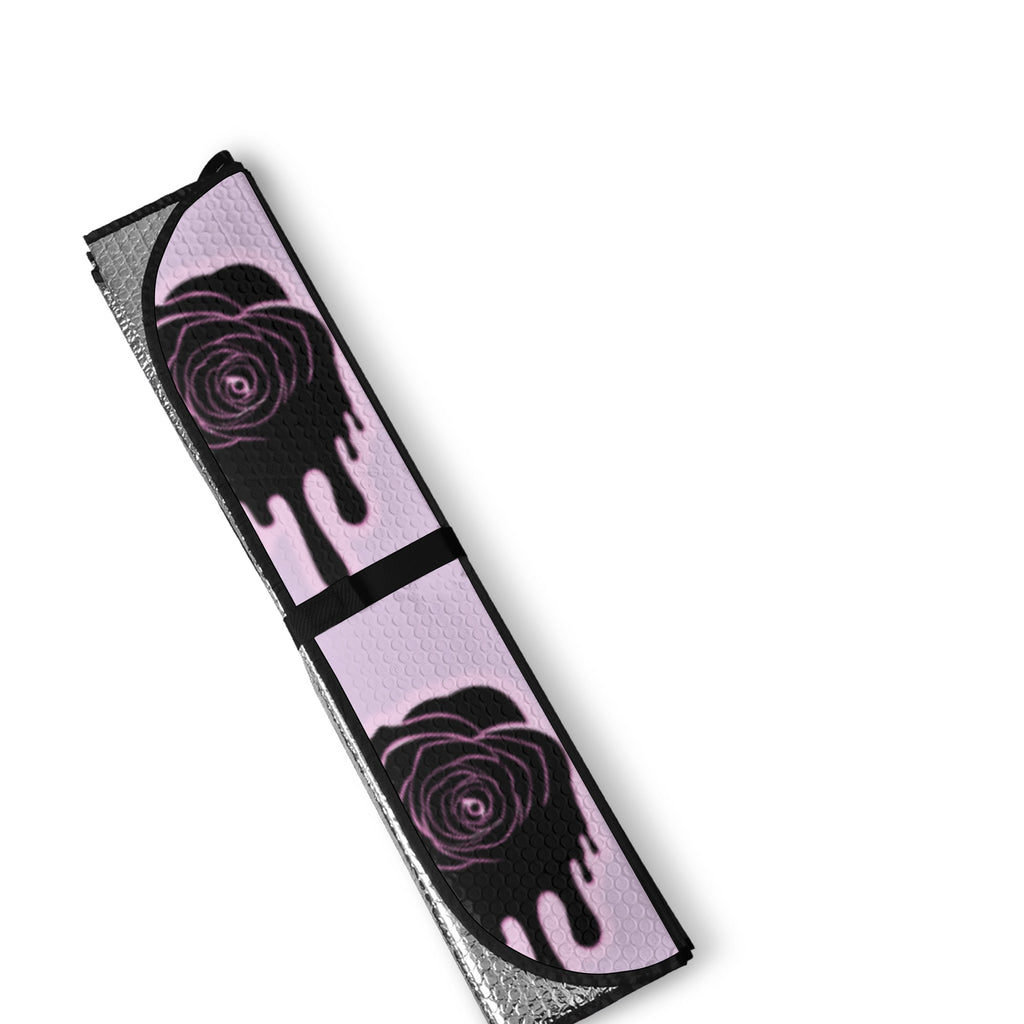 Gothic Black Roses car sun shade for a gothic car interior