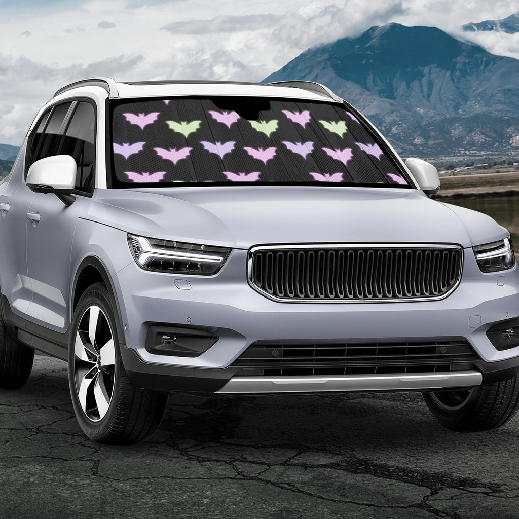 Car Sun Shade in Pastel Goth Bats pastel gothic design