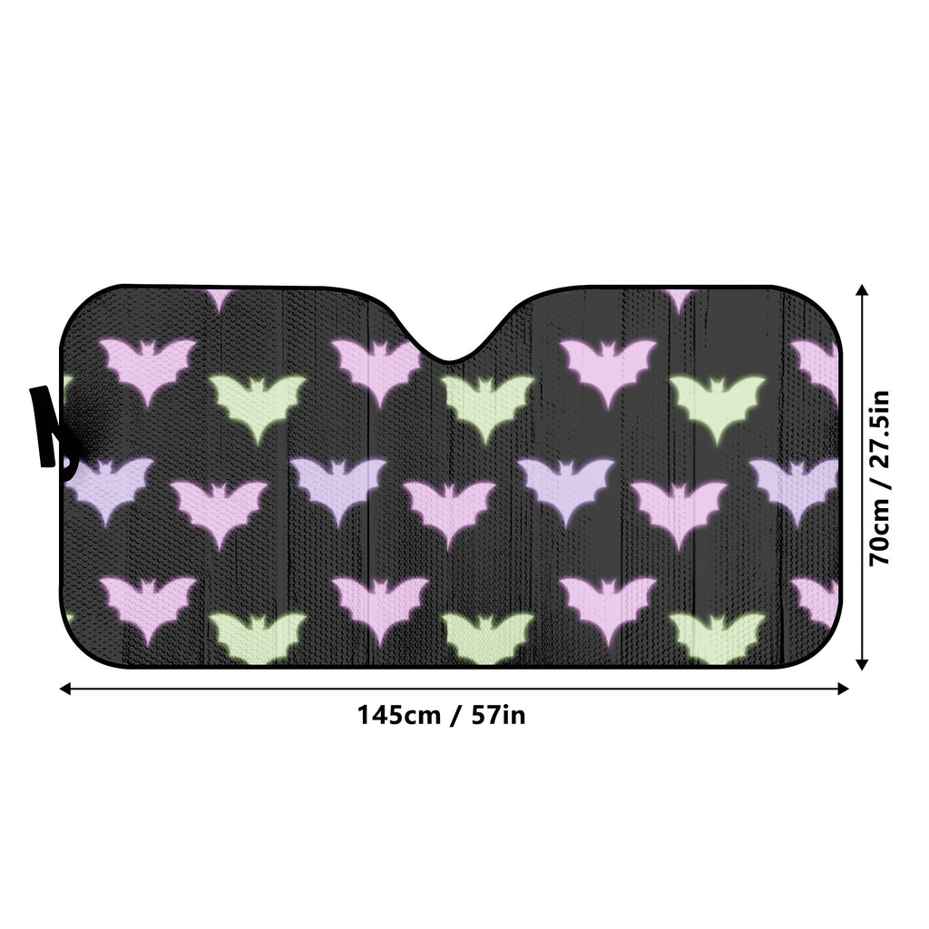 Car Sun Shade with Pastel Goth Bats Halloween-inspired pattern