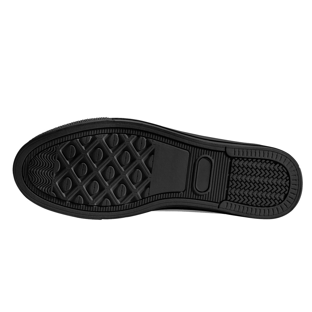 High Top Canvas Sneakers | Printed Tongue | Halloween themed Goth shoes | Spooky season | Dancing Skeletons