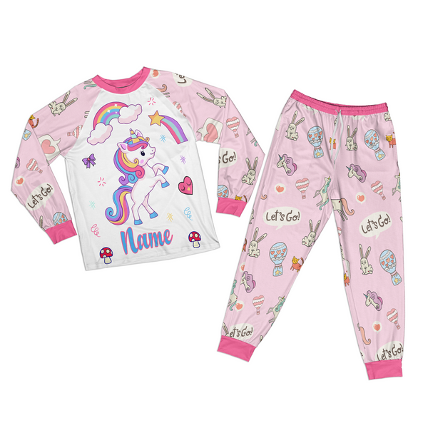 Pink Unicorn Nightsuit | Matching Christmas Family Pjs | Custom Pajama Set | Personalized Costume for Birthday