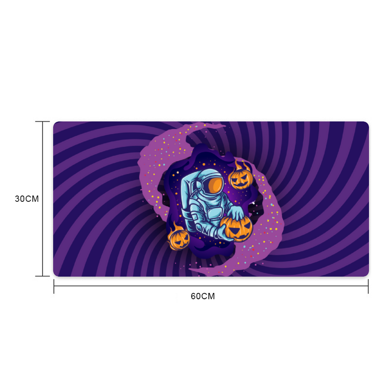 Premium PU Leather Mouse Pads | Non-Slip |Waterproof | Stylish & Durable | Astronaut with Halloween Pumpkin