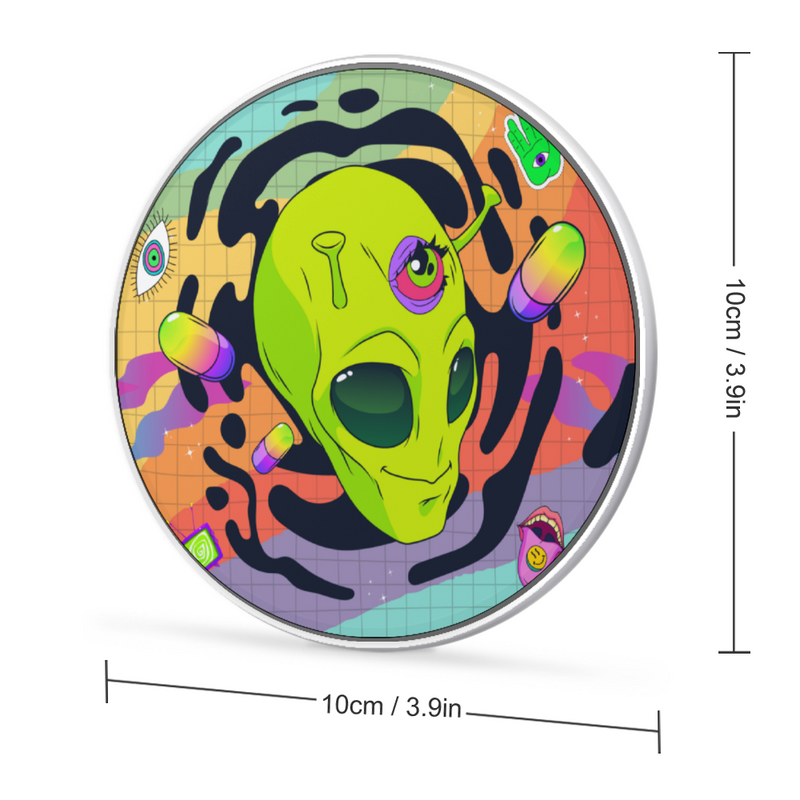 High Quality Wireless Charging Pad| Stylish, Practical, & Portable |10W | Psychedelic Aliens