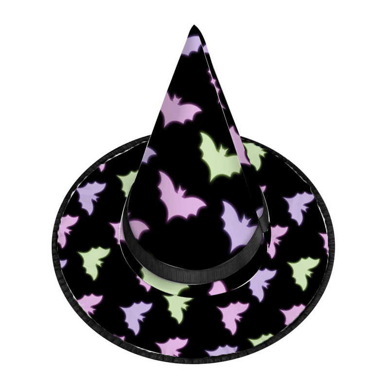 Halloween Witch Hat for Cosplay Parties or Birthday Celebrations - Neon Bats