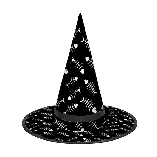 Halloween Witch Hat for Cosplay Parties or Birthday Celebrations-Fish Bones