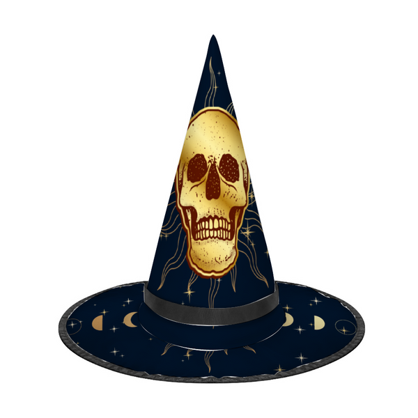 Halloween Witch Hat for Cosplay Parties or Birthday Celebrations - Skeleton Face