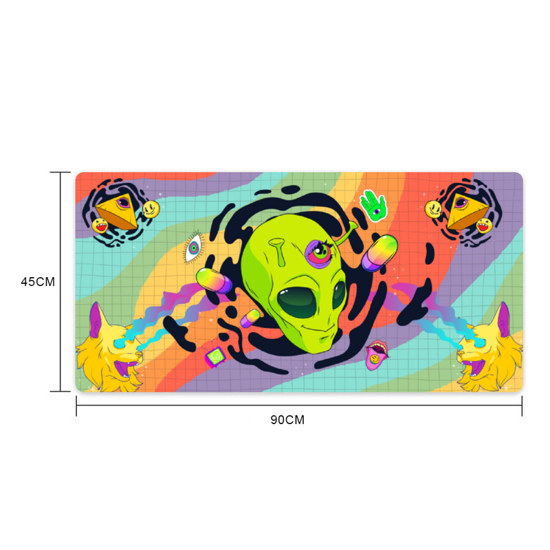 Premium PU Leather Mouse Pads | Non-Slip |Waterproof | Stylish & Durable | Psychedelic Aliens