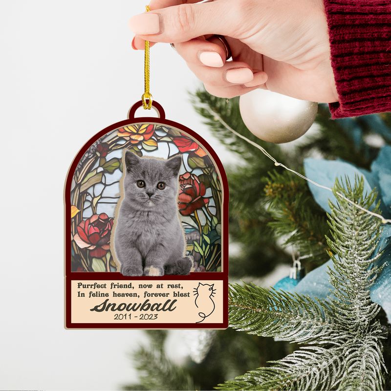 Custom Cat Name Memorial Suncatcher | Personalized Pet Sympathy Gift | Thoughtful Remembrance for Cat Lovers